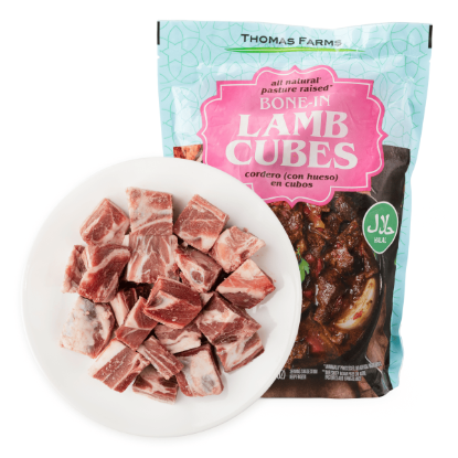 Lamb Cubes Bone-In HALAL All Natural 2 lb