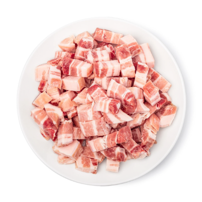 Pork Belly Cubes, Skin-on,  Frozen 2 lb