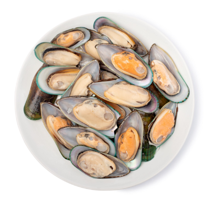 New Zealand Half Shell Greenshell Mussels 2 lb