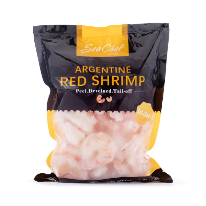 Wild Argentine Red Shrimp, Peeled and Deveined 16-30ct, Frozen 1 lb