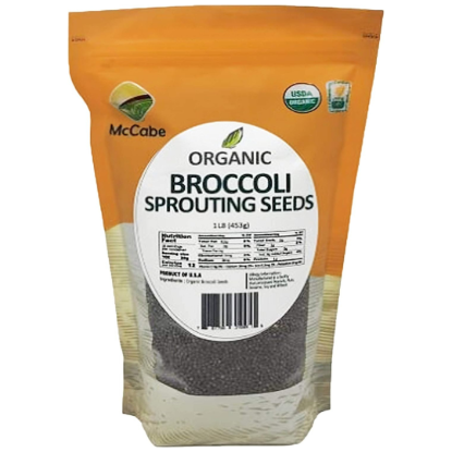 McCabe Organic Broccoli Sprouting Seeds for Microgreens, 1 lb