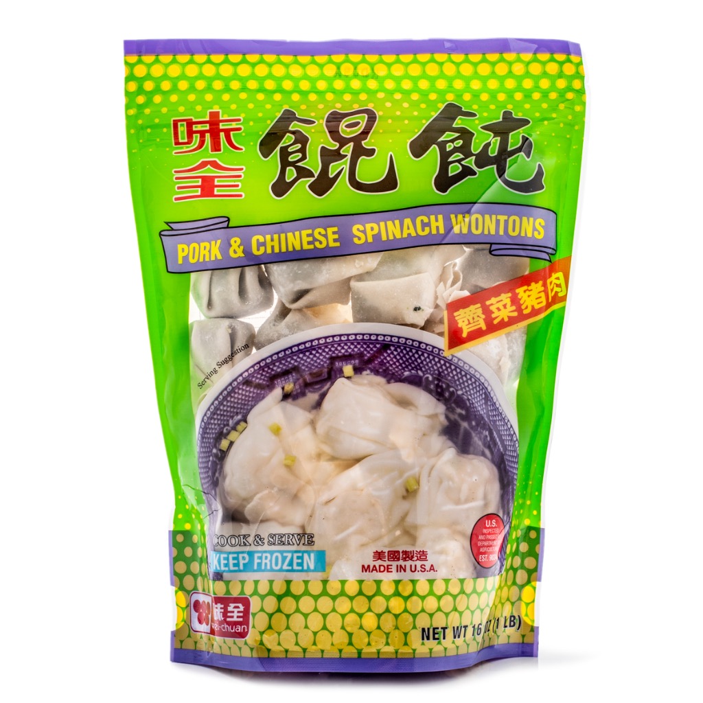 Wei-Chuan Pork and Chinese Spinach Wontons, Frozen 1 lb