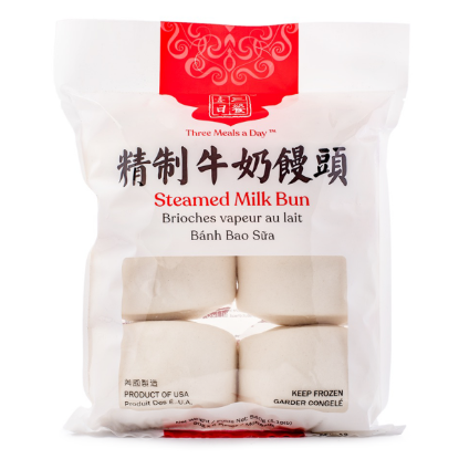 Three Meals a Day Steamed Milk Bun, Frozen 540 g