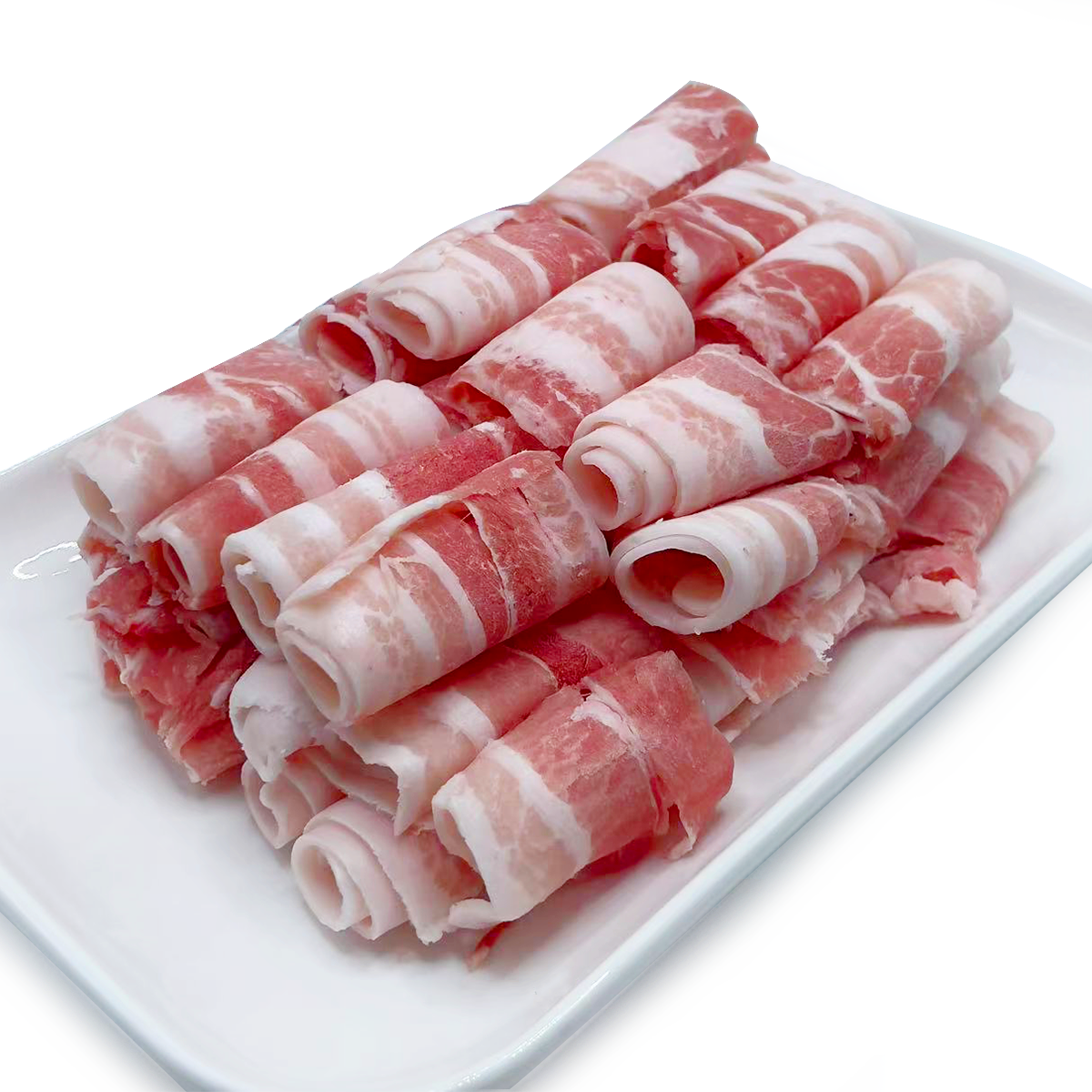 Thin Sliced Pork Belly Roll, Skinless, Frozen 1 lb
