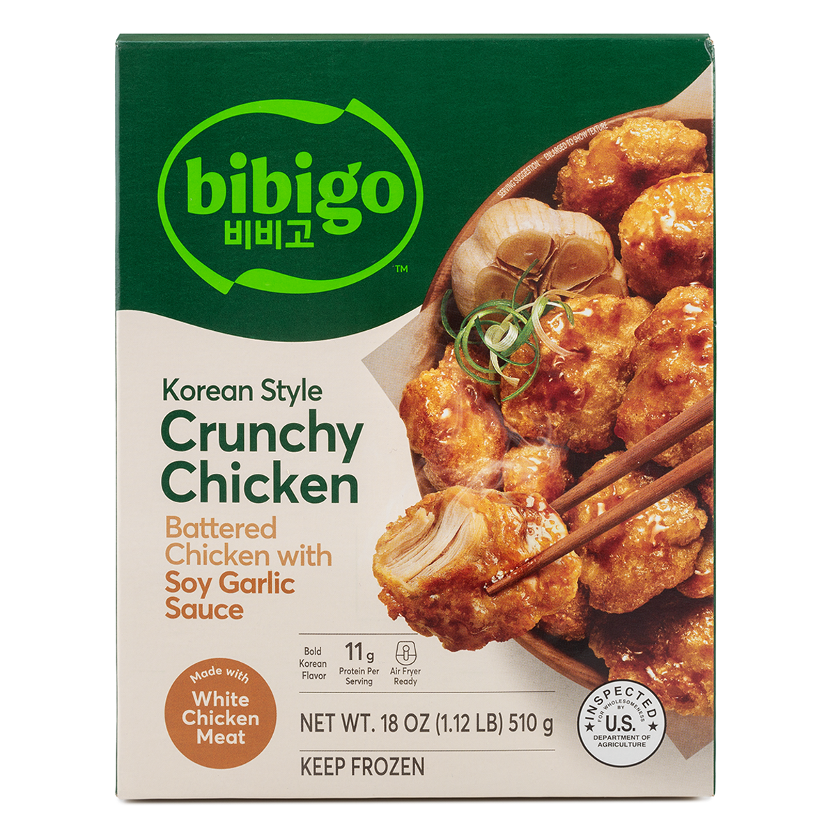 Bibigo Korean Crunchy Chicken With Soy Garlic Sauce Frozen 510 g