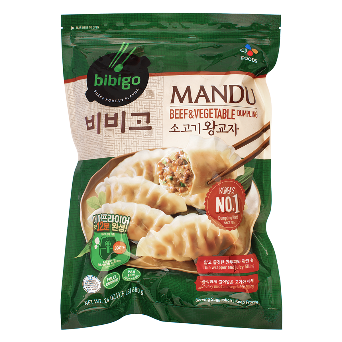 Bibigo Beef and Vegetable Dumplings Frozen 1.5 lb