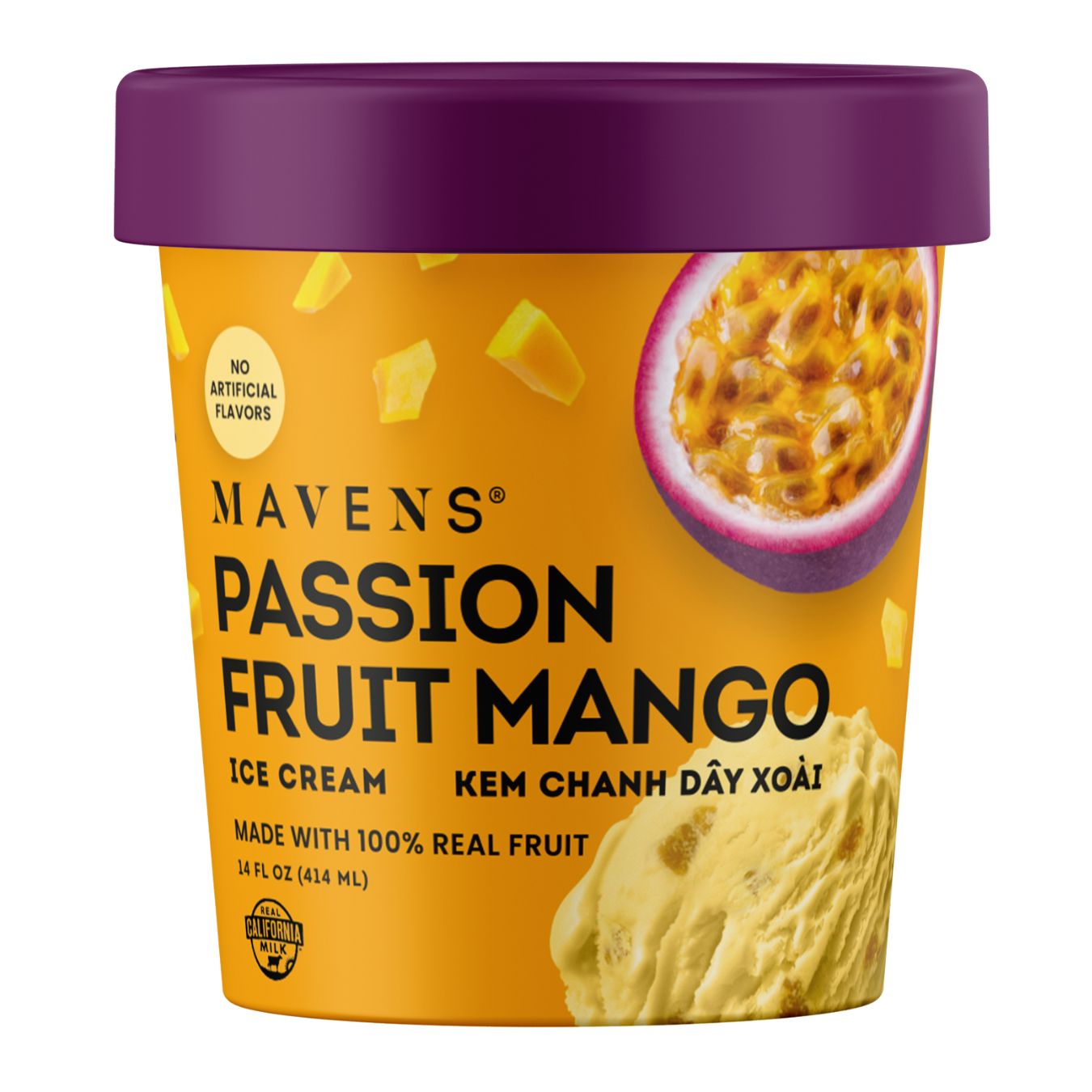 Mavens Passion Fruit Mango Ice Cream 14 fl.oz