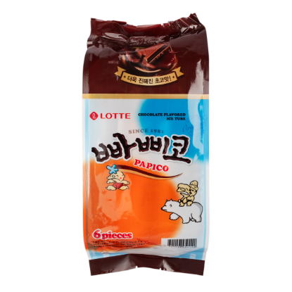 Lotte Papico Chocolate Ice Pouch 6pk, Frozen 780 ml