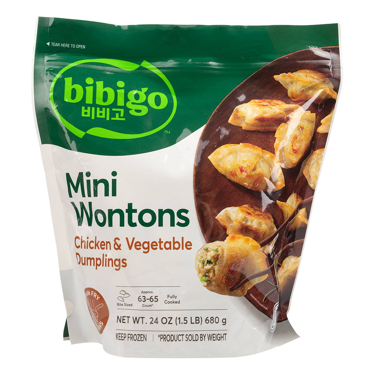 Bibigo Mini Chicken & Vegetable Wontons, Frozen 24 oz