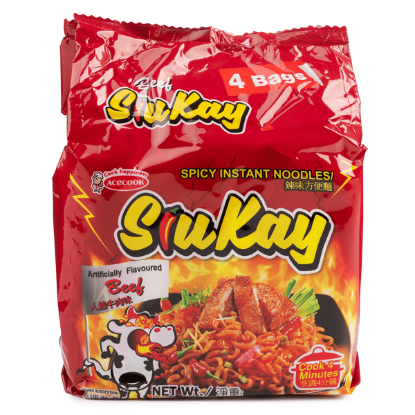 Acecook SiuKay Instant Noodles Beef Flavor - Pack of 4 508 g