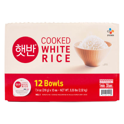 CJ Cooked White Rice Bowls 210g*12 5.56 lb