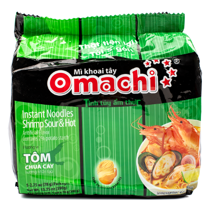 Omachi Instant Noodles, Hot & Sour Shrimp Flavor 2.75 oz*5 pack