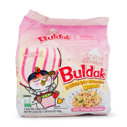 Samyang Buldak Ramen Cream Carbonara Hot Chicken Flavor 4.93 oz*5 each