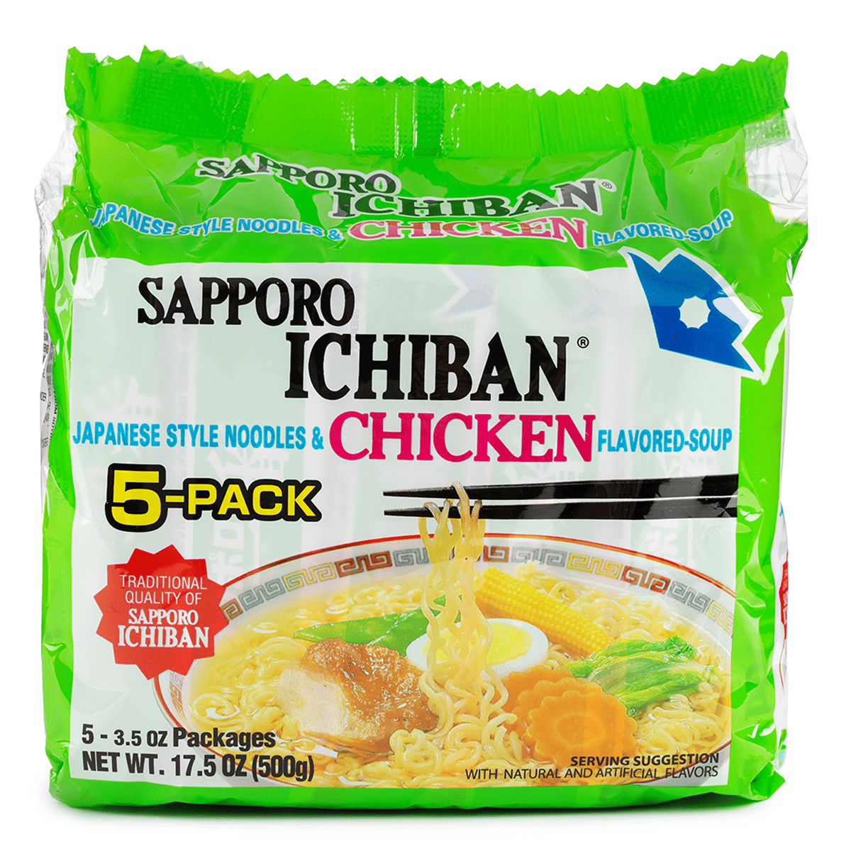 Sapporo Ichiban Instant Noodle Chicken Flavor 5pk 17.5 oz