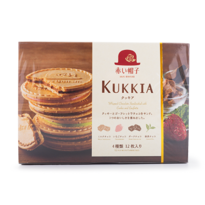 Akai Bohshi Kukkia Whipped Chocolate Sandwiched with Cookie 4 Flavor 12pcs 93.6 g