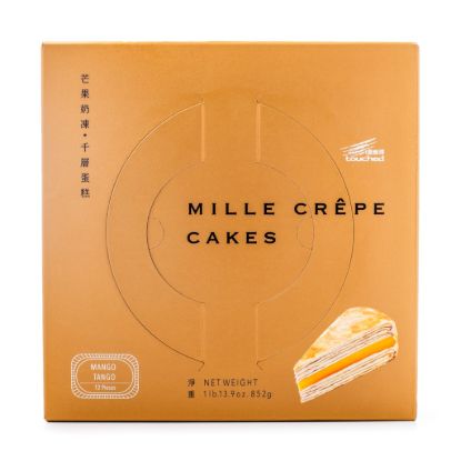 Touched Mille Crepe Cake 8in, Mango Tango Flavor, Frozen 29.9 oz