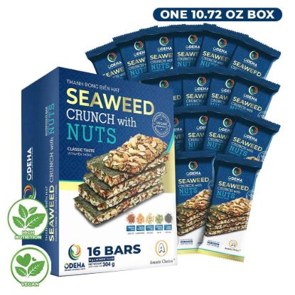 Seaweed Crunch with Nuts - Classic 304gr - 16 Bars 1 box