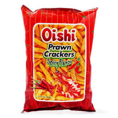 Oishi Prawn Crackers Spicy Flavor, Jumbo Size 90 g