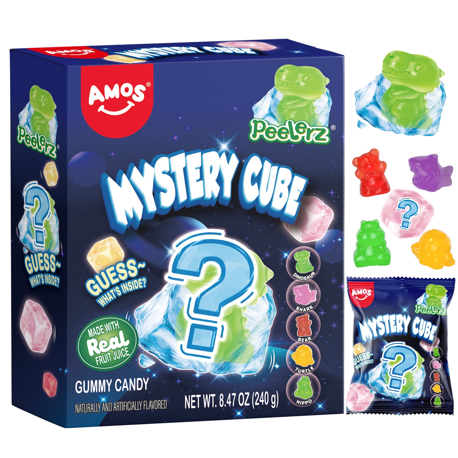 AMOS Peelerz Mystery Cube Peelable Gummy  10ct. 8.47 oz
