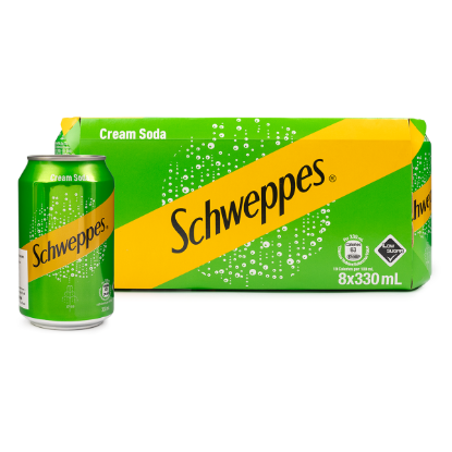 Schweppes Cream Soda, Low Sugar 330 ml*8 cans