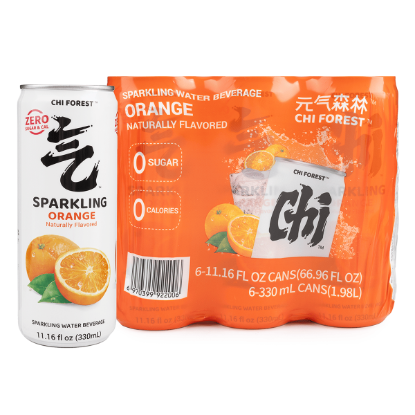 Genki Forest Sparkling Water Orange Flavor 330 ml*6 can