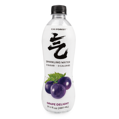 Genki Forest Sparkling Water, Grape Delight Flavor 480 ml