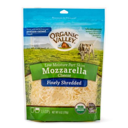 Organic Valley Finely Shredded Mozzarella Cheese 6 oz