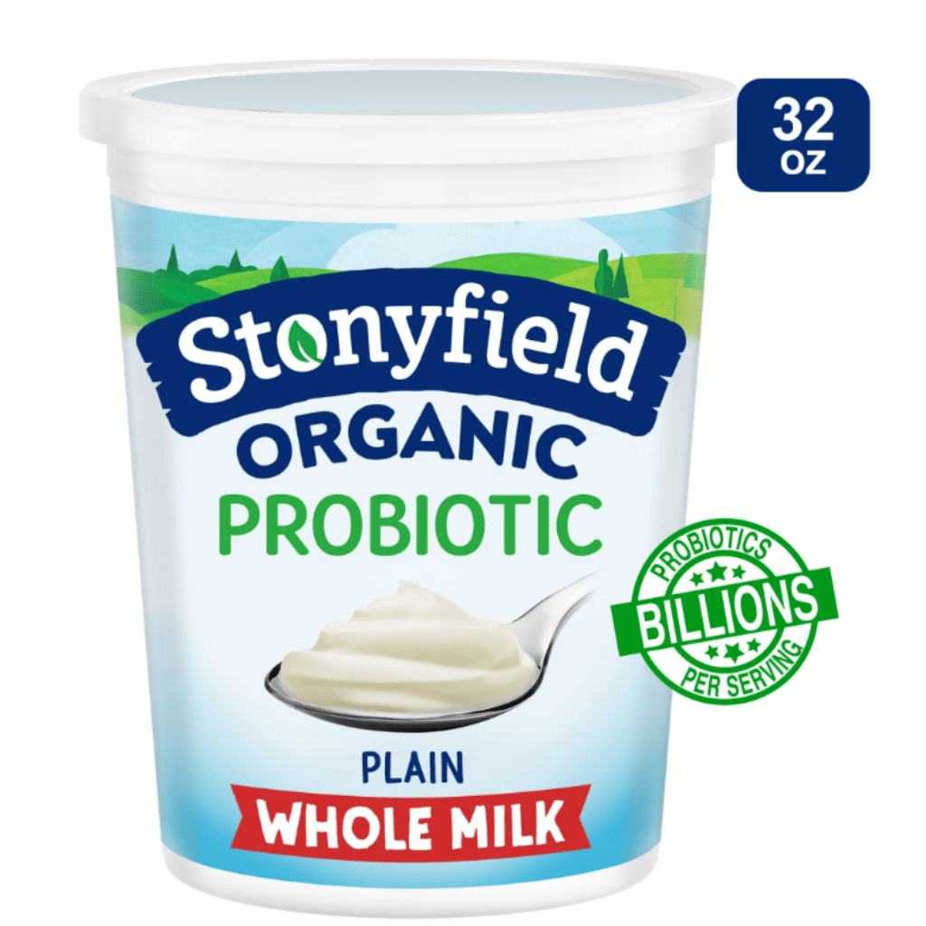 Stonyfield Organic Probiotic Plain Whole milk Yogurt 32 oz