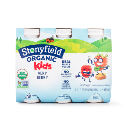Stonyfield Organic Kids Yogurt, Very Berry Flavor 6 packs 18.6 oz