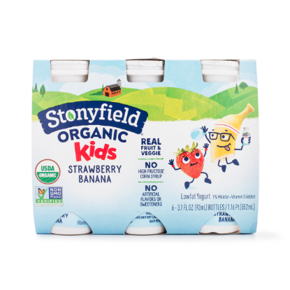 Stonyfield Organic Kids Yogurt, Strawberry Banana Flavor 6 packs 18.6 oz