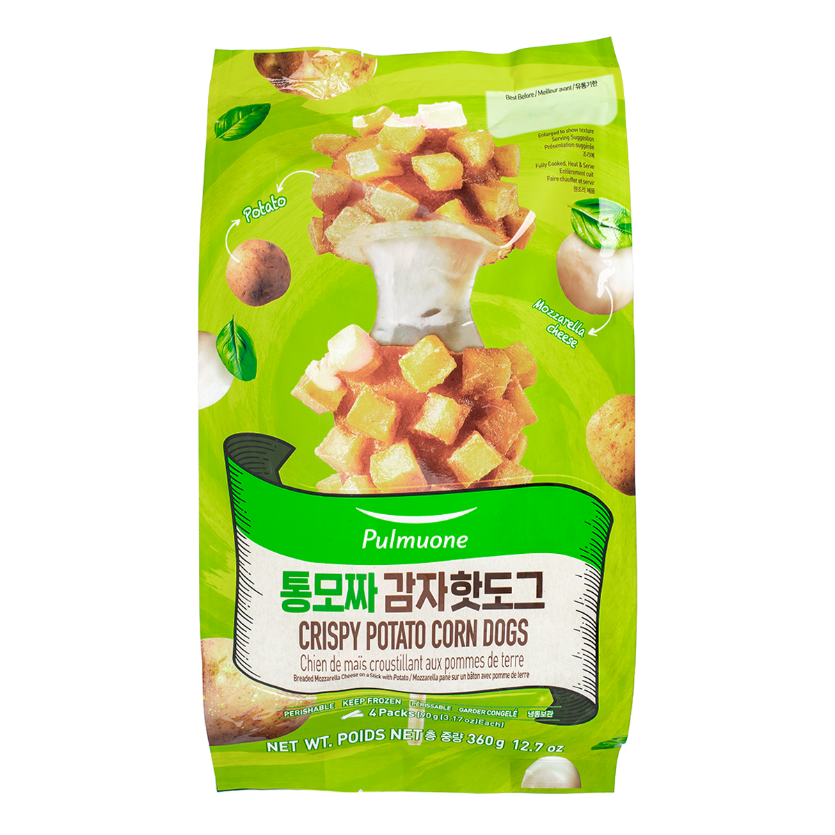 Pulmuone Potato and Mozzarella Corn Dogs 12.7 oz