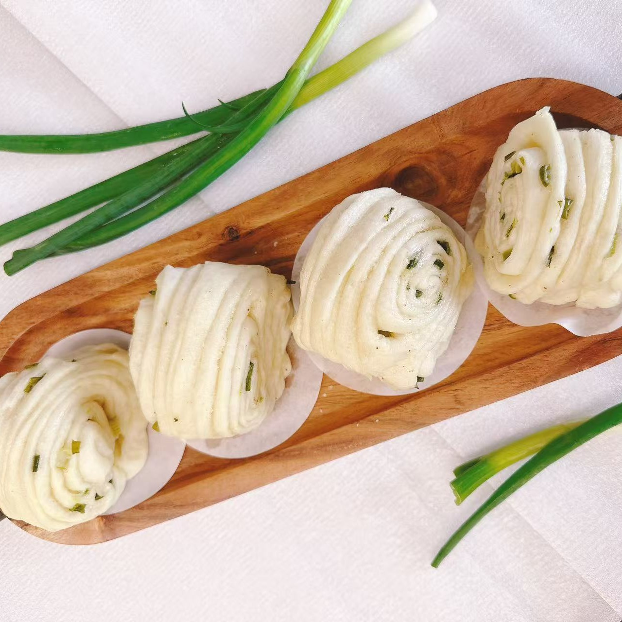 Hand-Made Steamed Green Onion Twisted Rolls 9 pcs 1 each