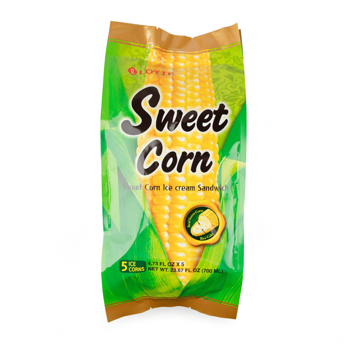 Lotte Sweet Corn Ice Cream Sandwich 5ct 140 ml