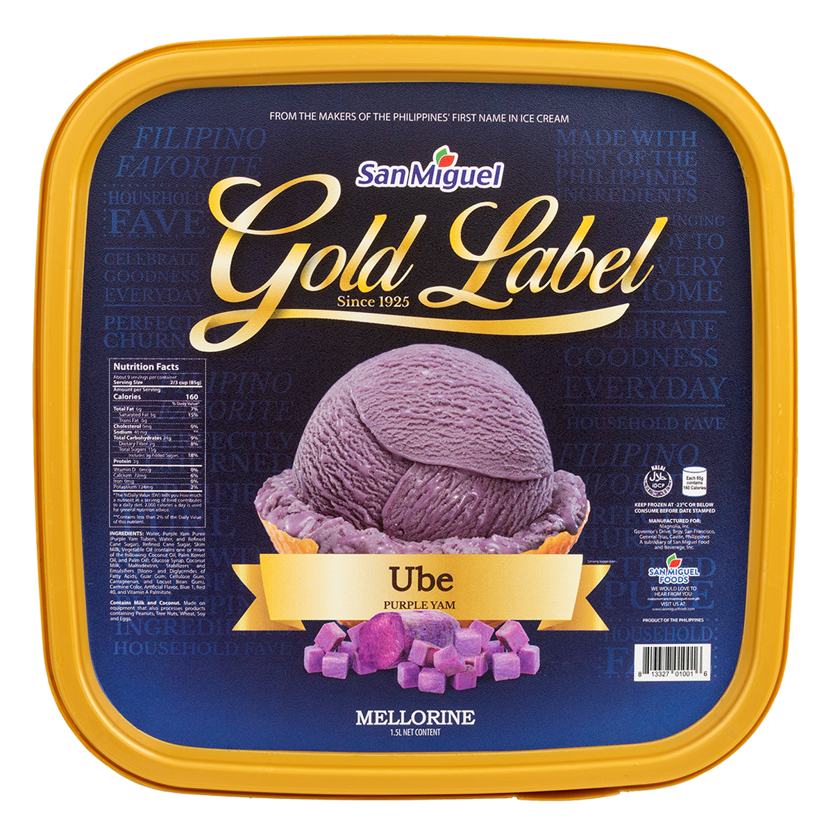San Miguel Gold Label Ube Ice Cream 50.72 oz