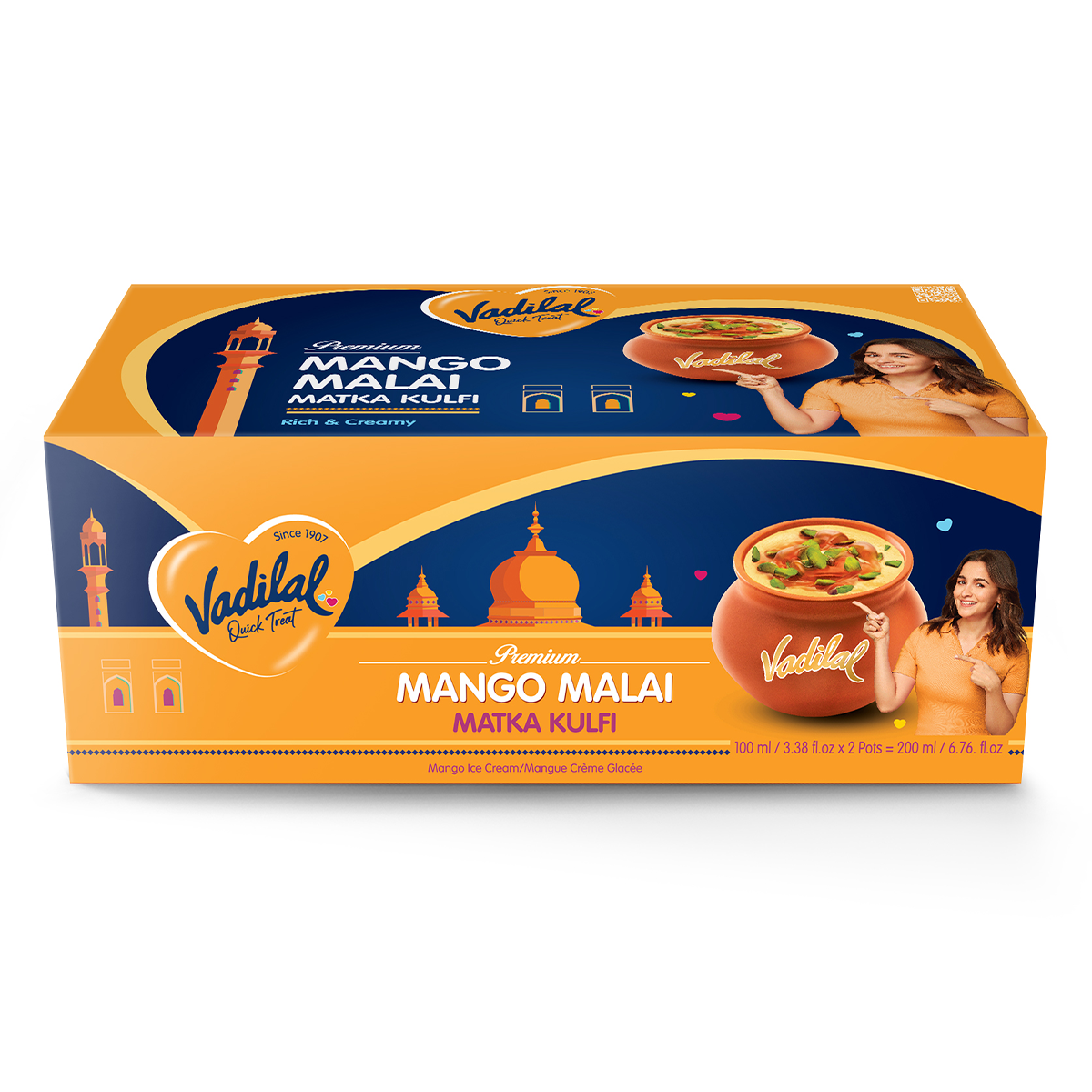 Vadilal Mango Malai Matka Kulfi 200 ml