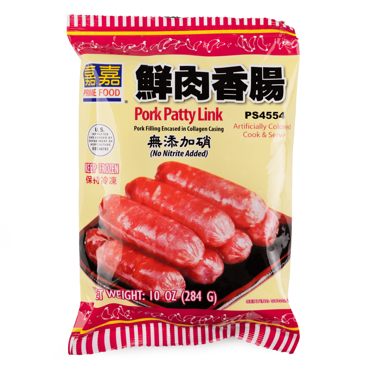 Prime Food Cured Pork Sausage, Frozen 10 oz