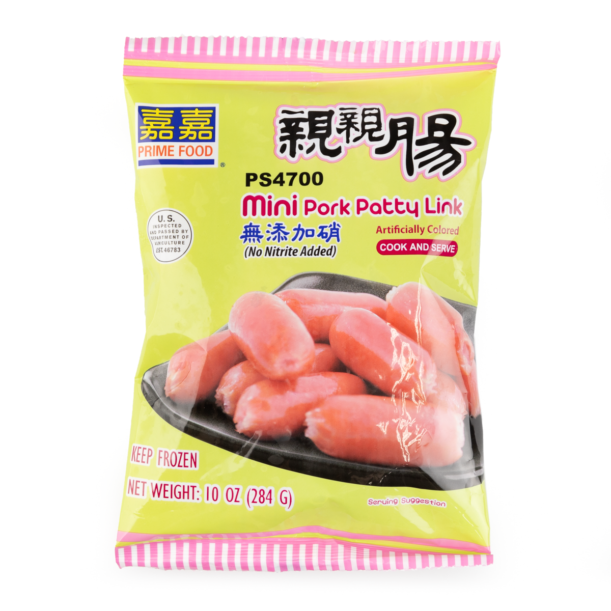 Prime Food Mini Cured Pork Patty Link, Frozen 284 g