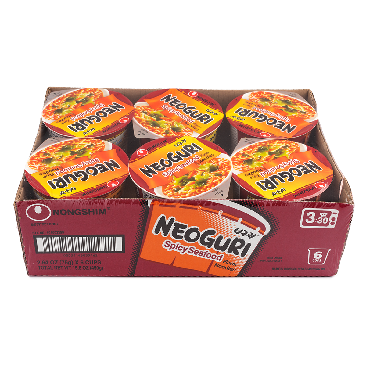 NONGSHIM Neoguri Cup Noodles Spicy Seafood Flavor 6 CUPS 450 g