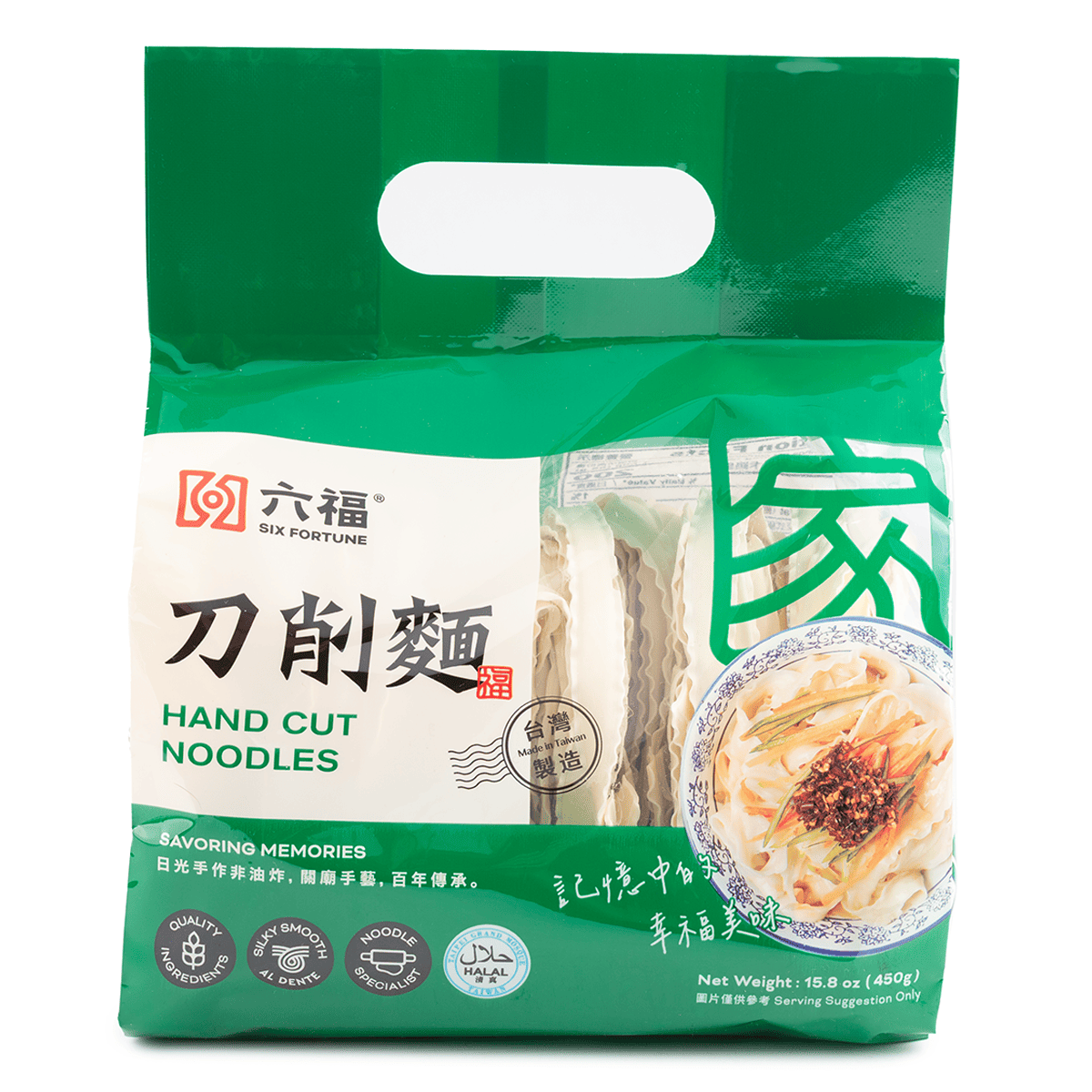 Six Fortune Dried Noodle Dao Shiao Noodle 450 g