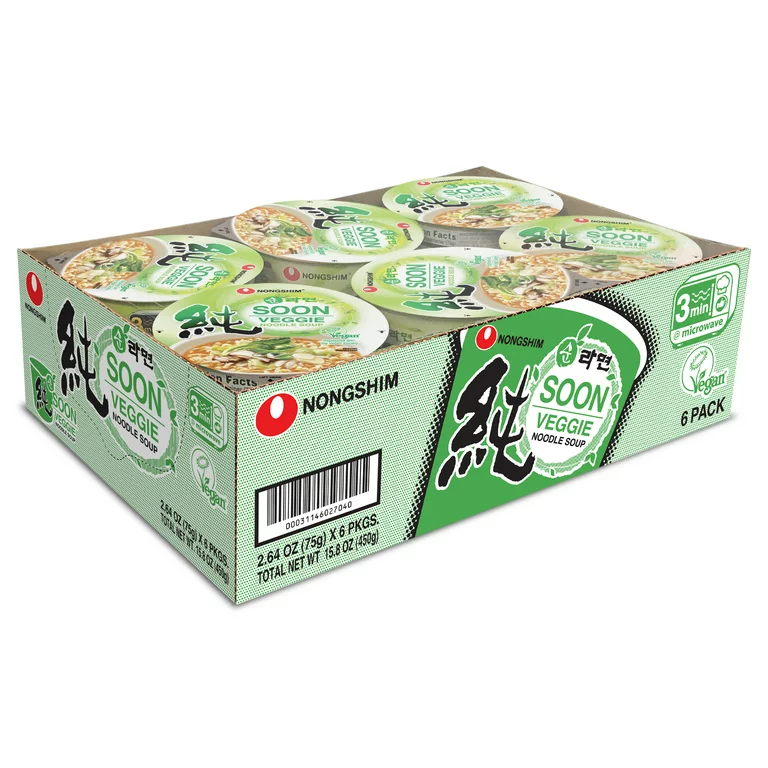Nongshim Veggie Cup Noodles pack of 6 1 each