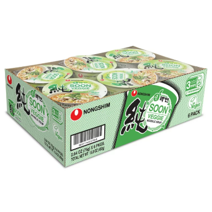 Nongshim Veggie Cup Noodles pack of 6 1 each