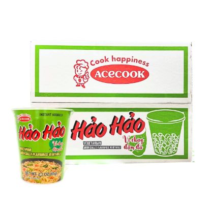 Acecook Hao Hao Vegetarian Instant Cup Noodle 2.3 oz*12 pack
