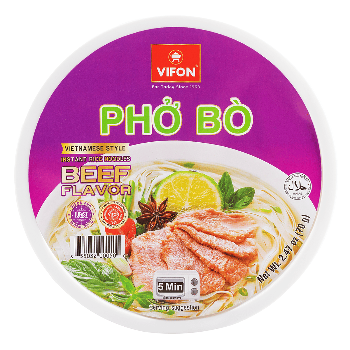 Vifon Pho Bo Vietnamese Instant Noodles, Beef Flavor 2.4 oz