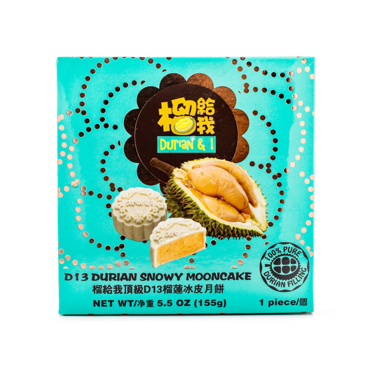 Durian & I D13 Durian Snowy Mooncake 155 g