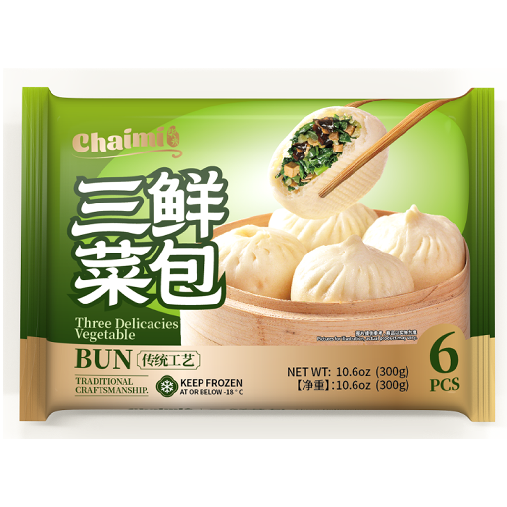 Chaimi Three Delicacies Vegetable Bun 6 pieces/pack 300 g