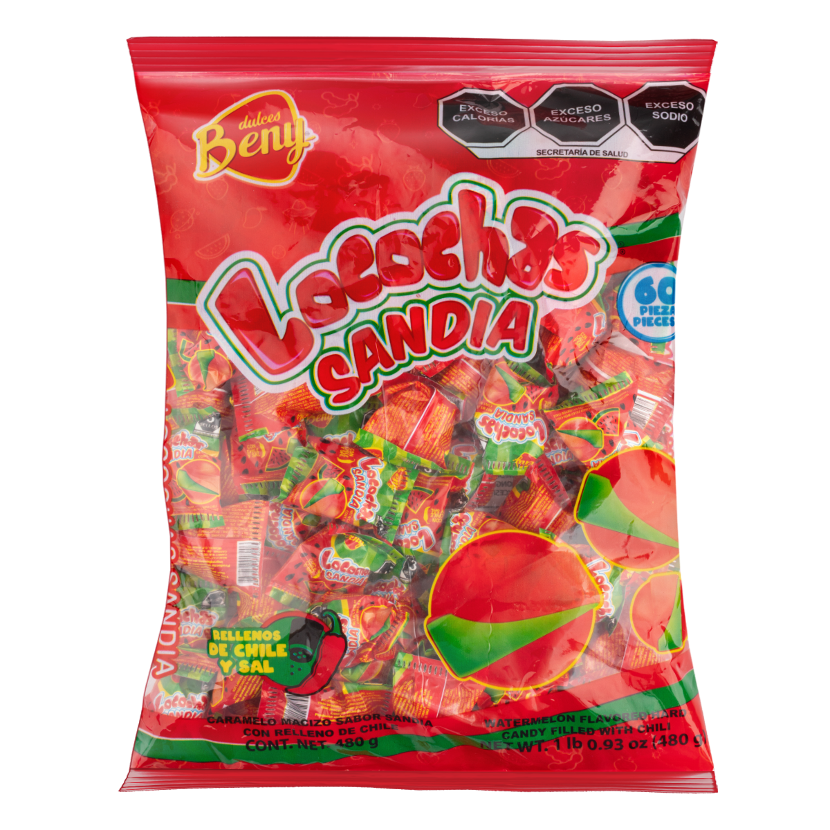 Beny Locochas Sabor Sandia Watermelon Hard Candy 480 g