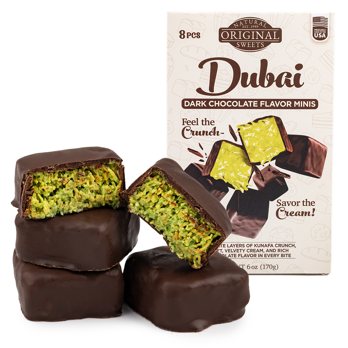 Original Natural Sweets Dubai Dark Chocolate Minis 6 oz