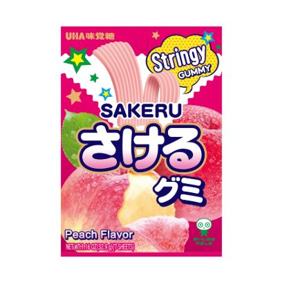 UHA Saker String Chewing Candy Peach Flavor 1.16 oz