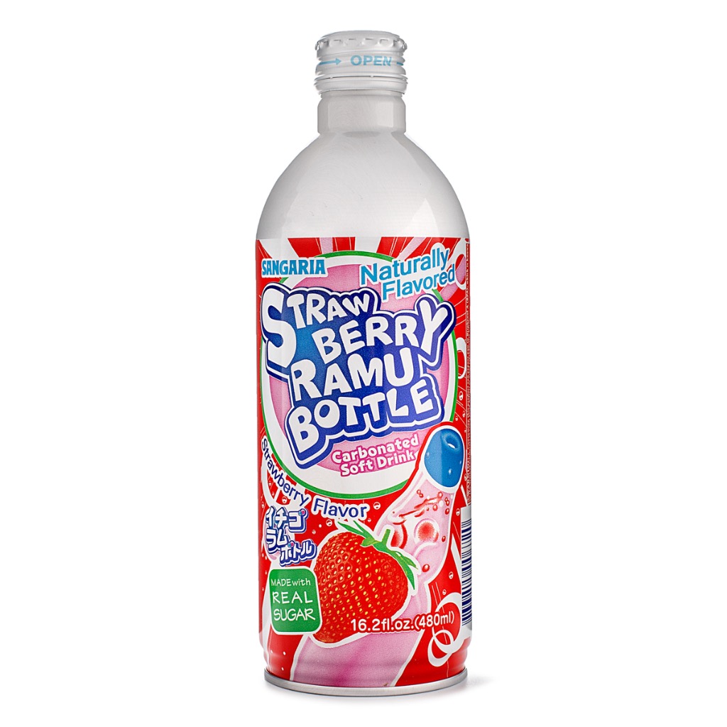 Sangaria Ramune Soda Strawberry Flavor 480 ml