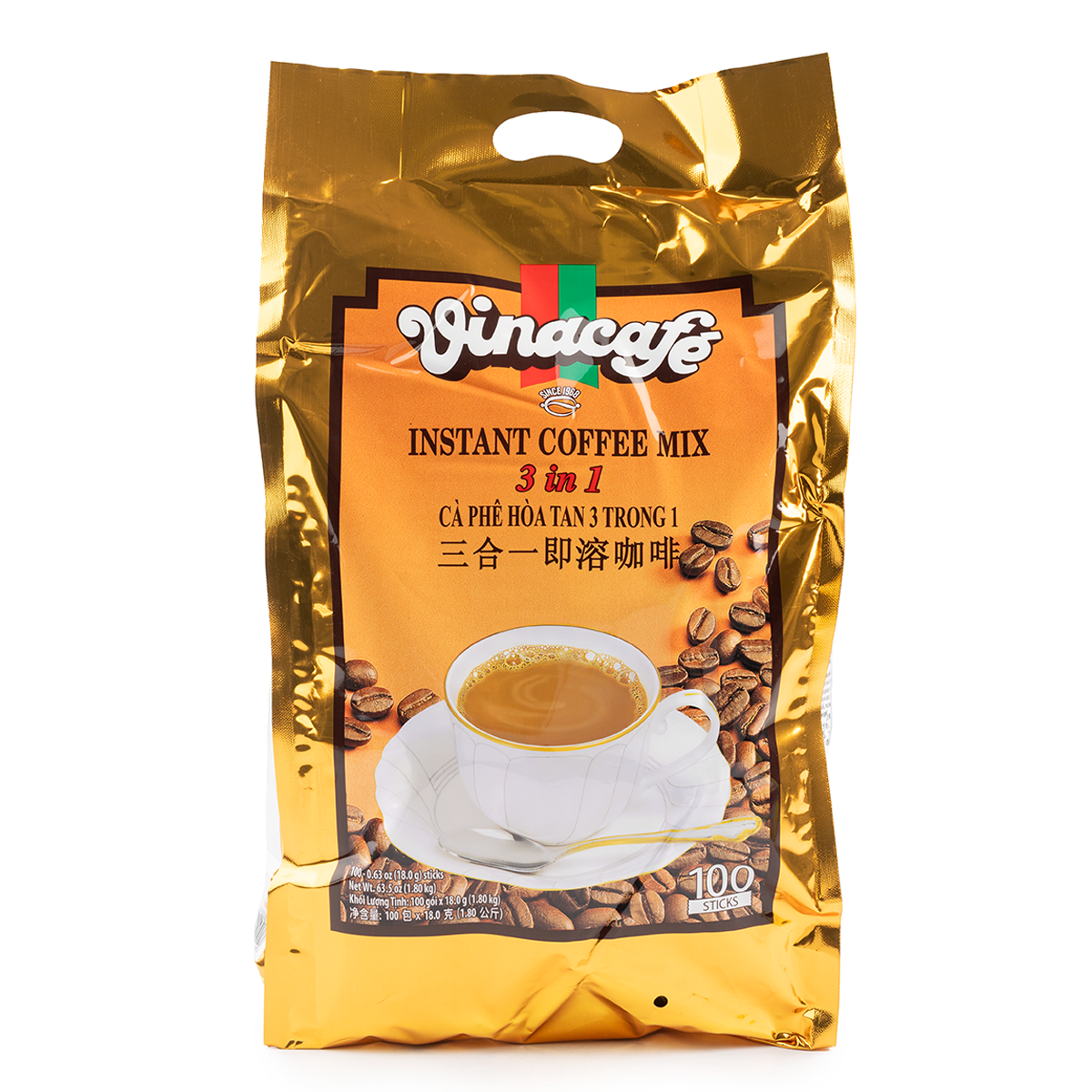 Vina CafÃ© 3 In 1, Instant Coffee 0.63 oz*100 pack